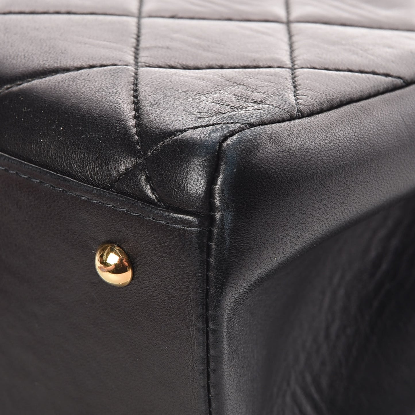 Lambskin Quilted CC Shopping Tote Black