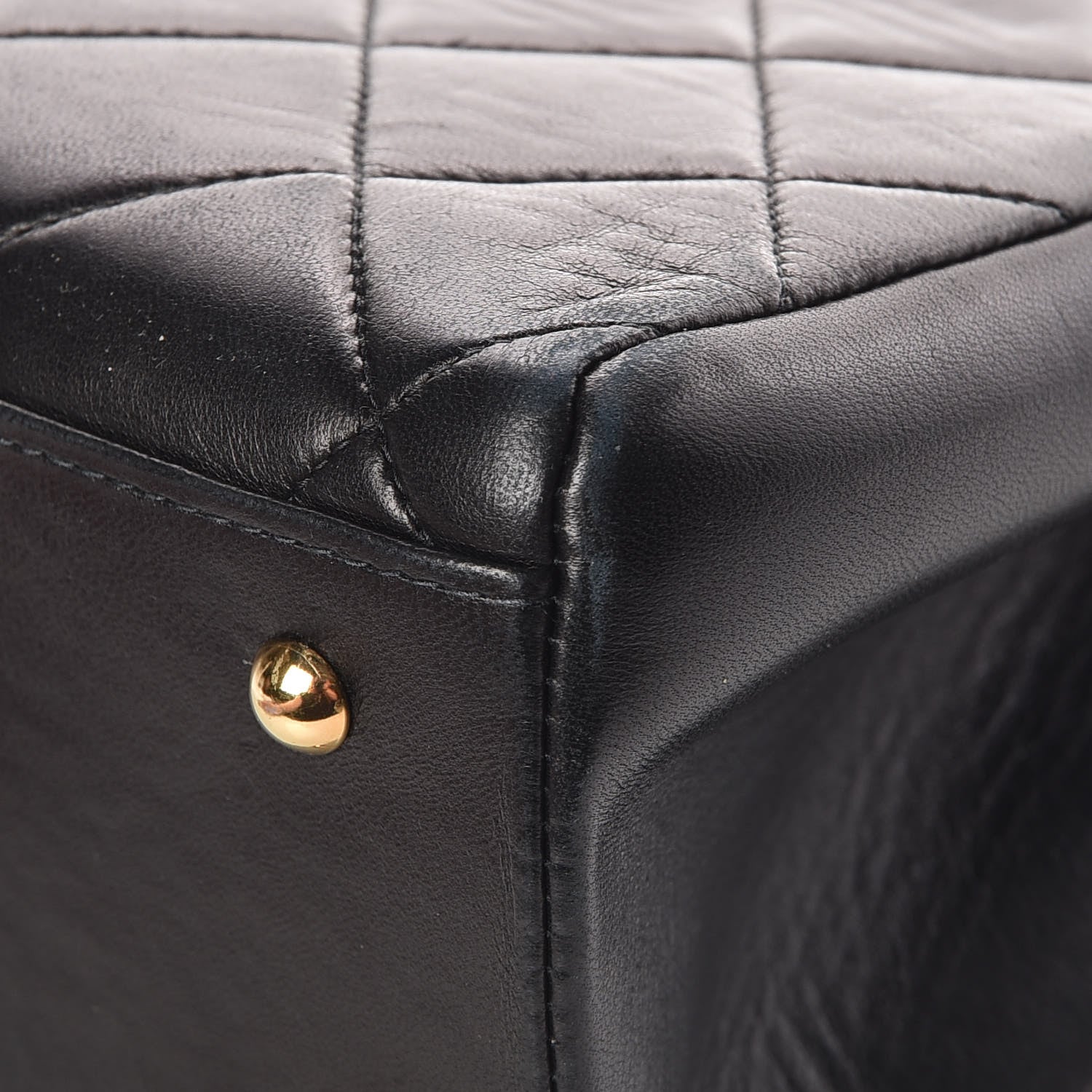 Chanel Lambskin Quilted CC Shopping Tote Black 9 of 15