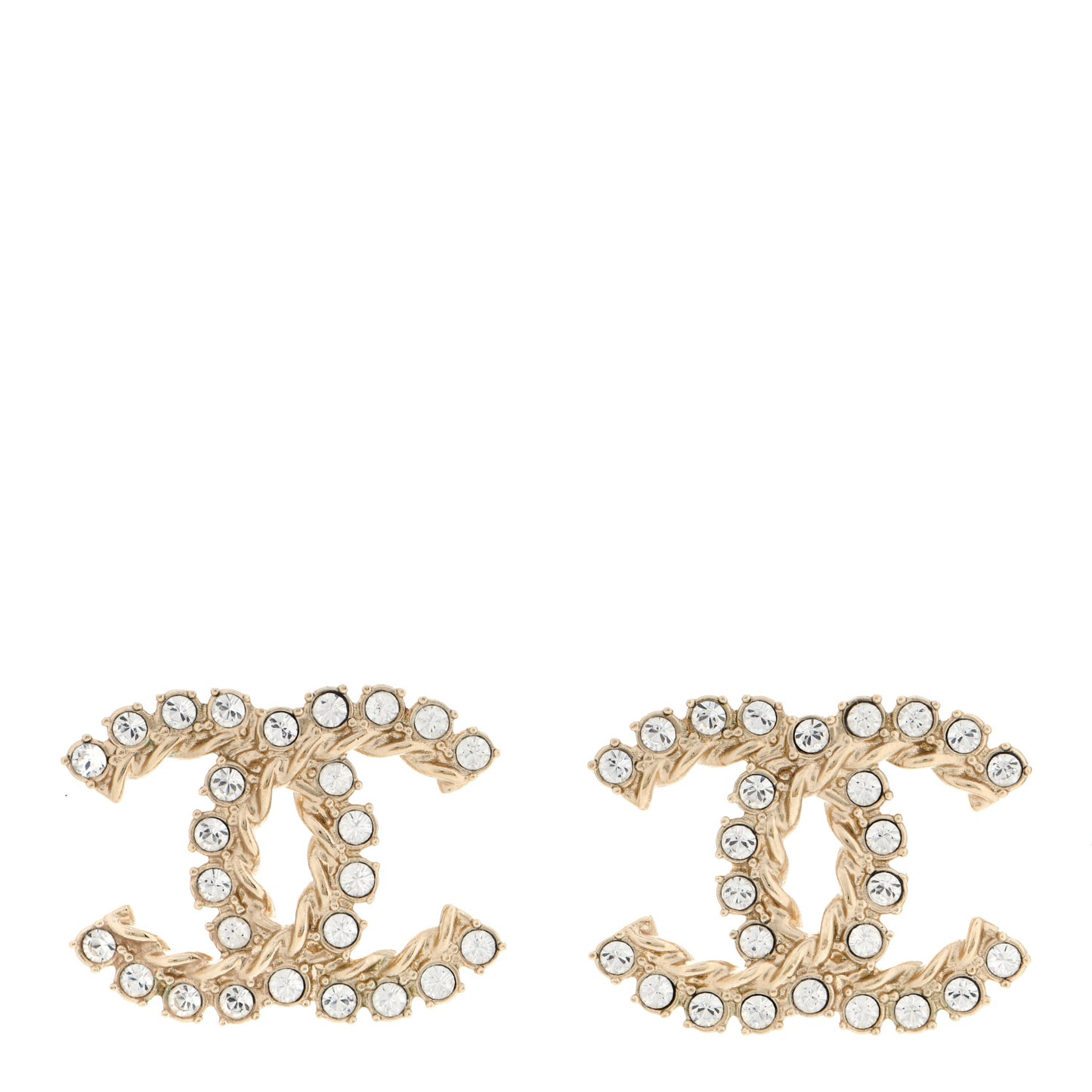 Strass Crystal Dazzling Wheat CC Earrings Gold