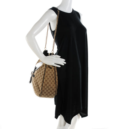 Gucci Monogram Margaux Calfskin Medium Emily Hobo Beige Ebony Cocoa 2 of 7