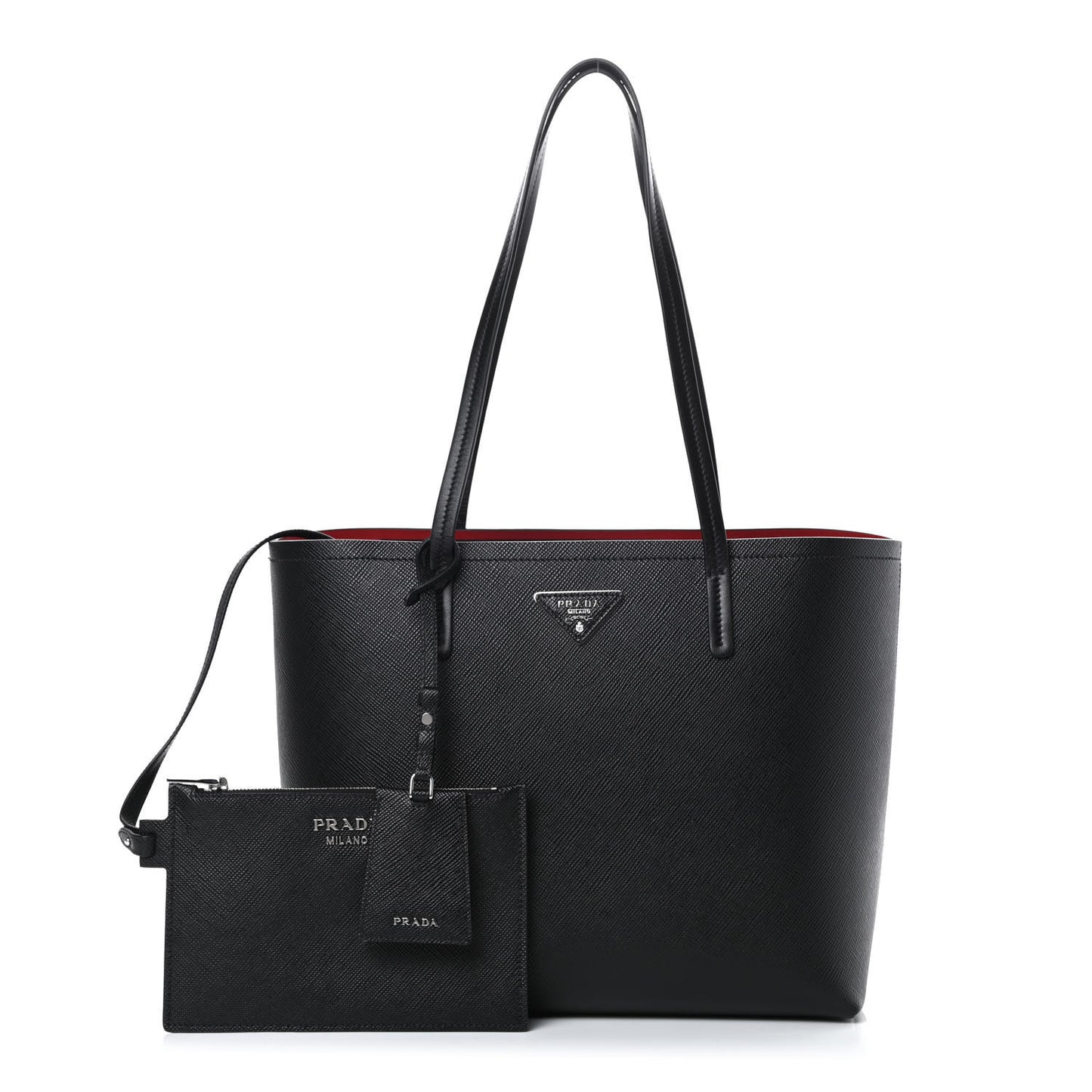 Saffiano Cuir Shopping Tote Black Fuoco