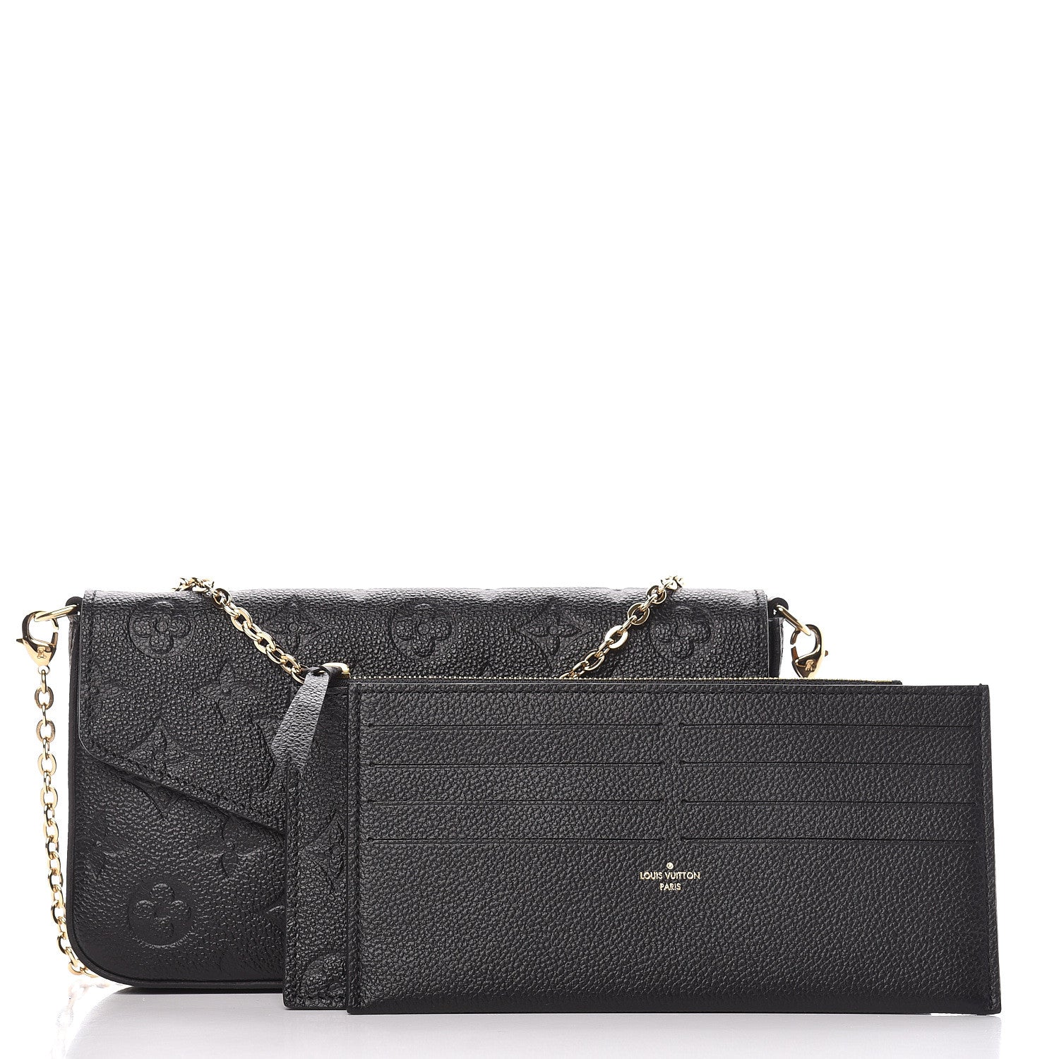 Louis Vuitton Empreinte Pochette Felicie Chain Wallet Black 3 of 11