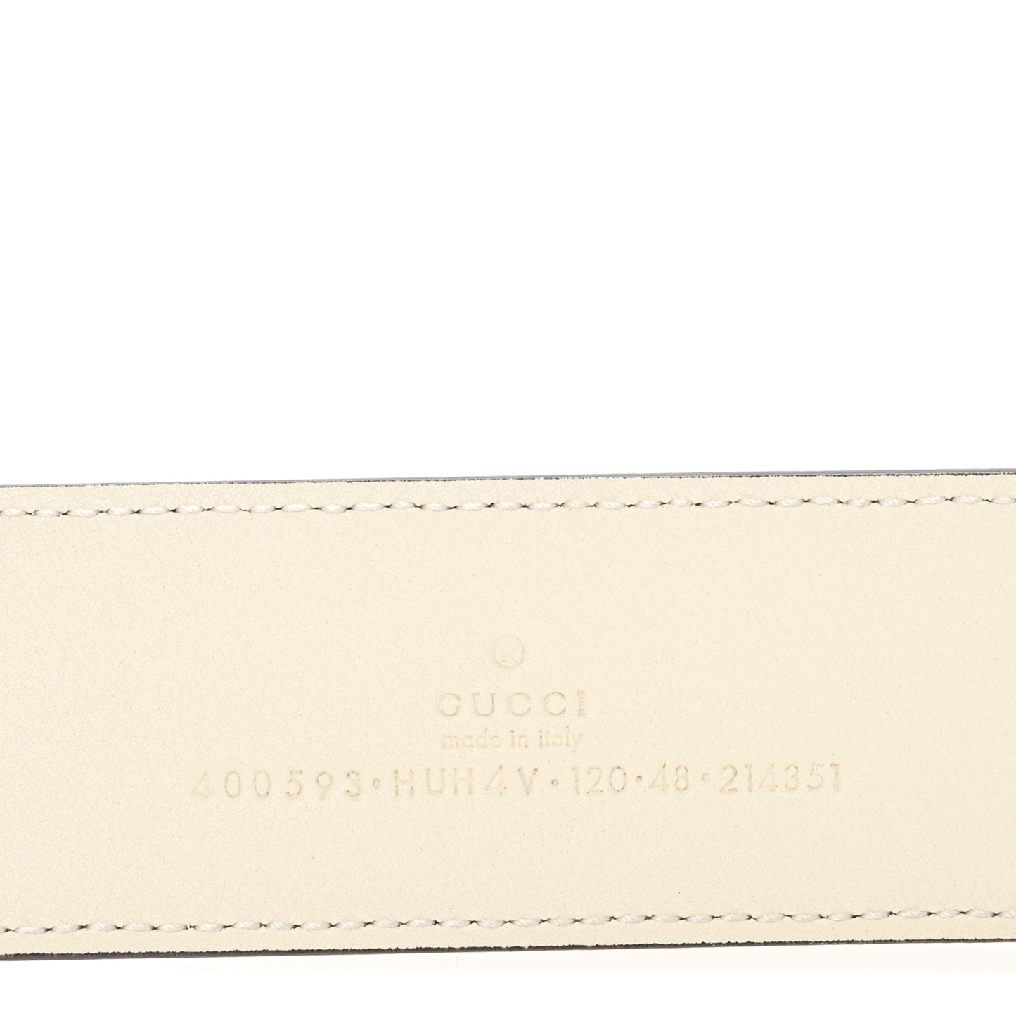GG Supreme Monogram Plutone Calfskin Enamel Double G 40mm Belt 120 48 Beige Ebony Mystic White