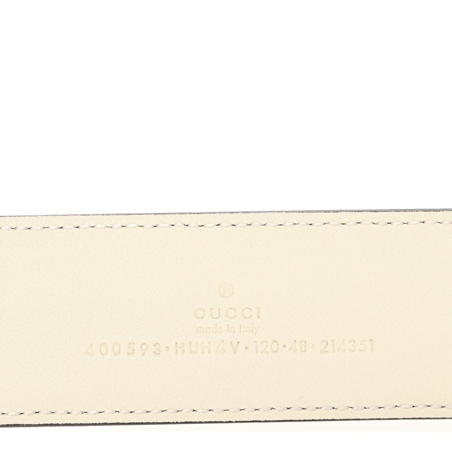 Gucci GG Supreme Monogram Plutone Calfskin Enamel Double G 40mm Belt 120 48 Beige Ebony Mystic White 5 of 5