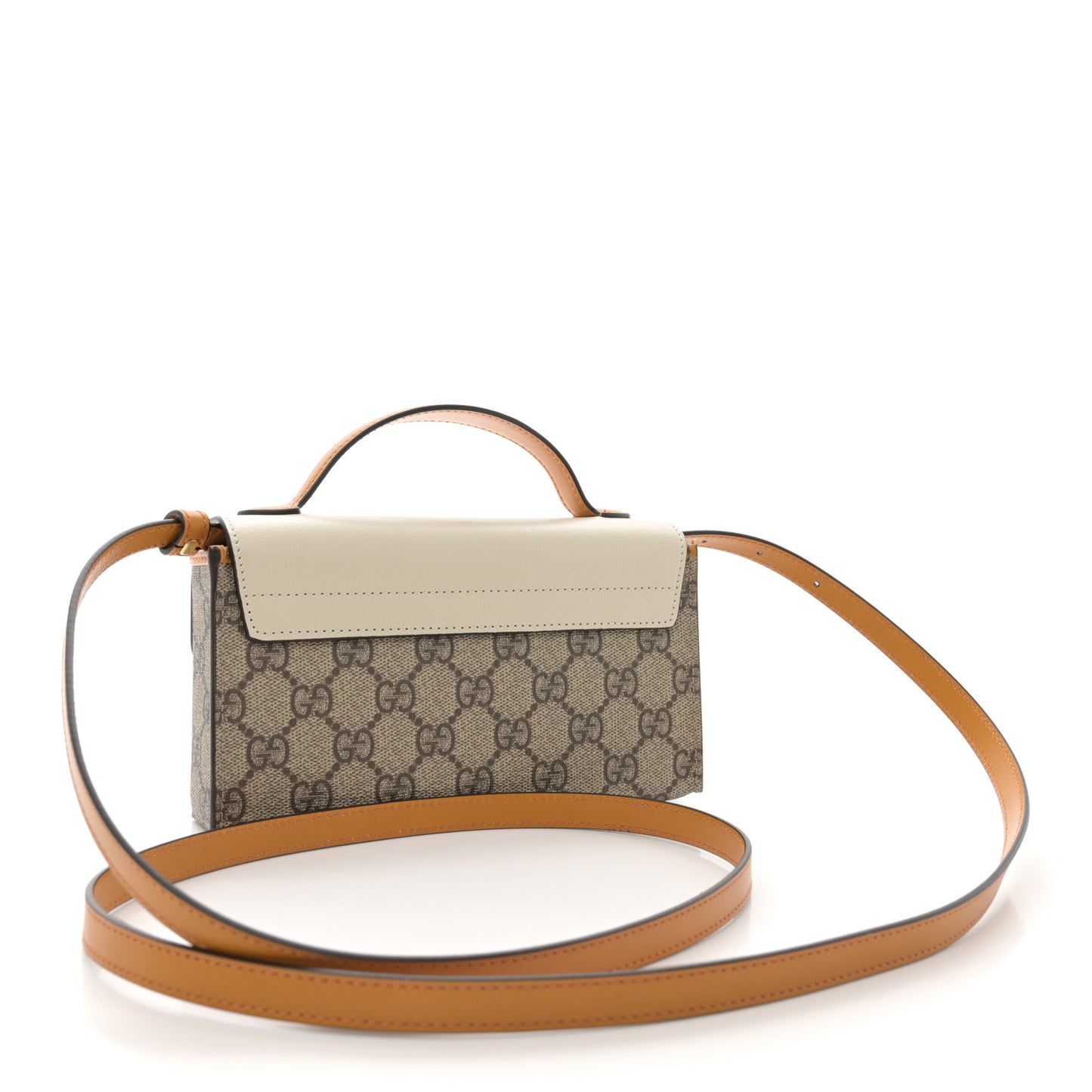 GG Supreme Monogram New Sakai Calfskin Mini Padlock Top Handle Shoulder Bag Beige Ebony Mystic White Sun Oil
