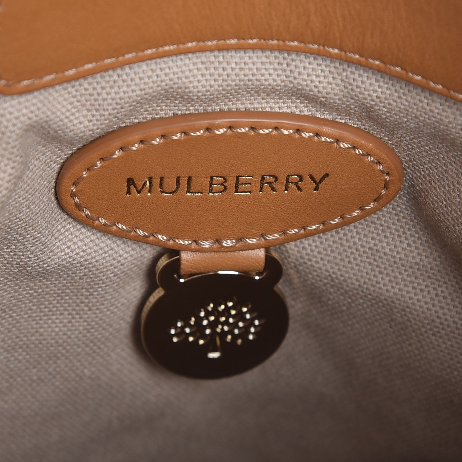 Mulberry Calfskin Crocodile Embossed Mini Jamie Bucket Bag Camel 6 of 8