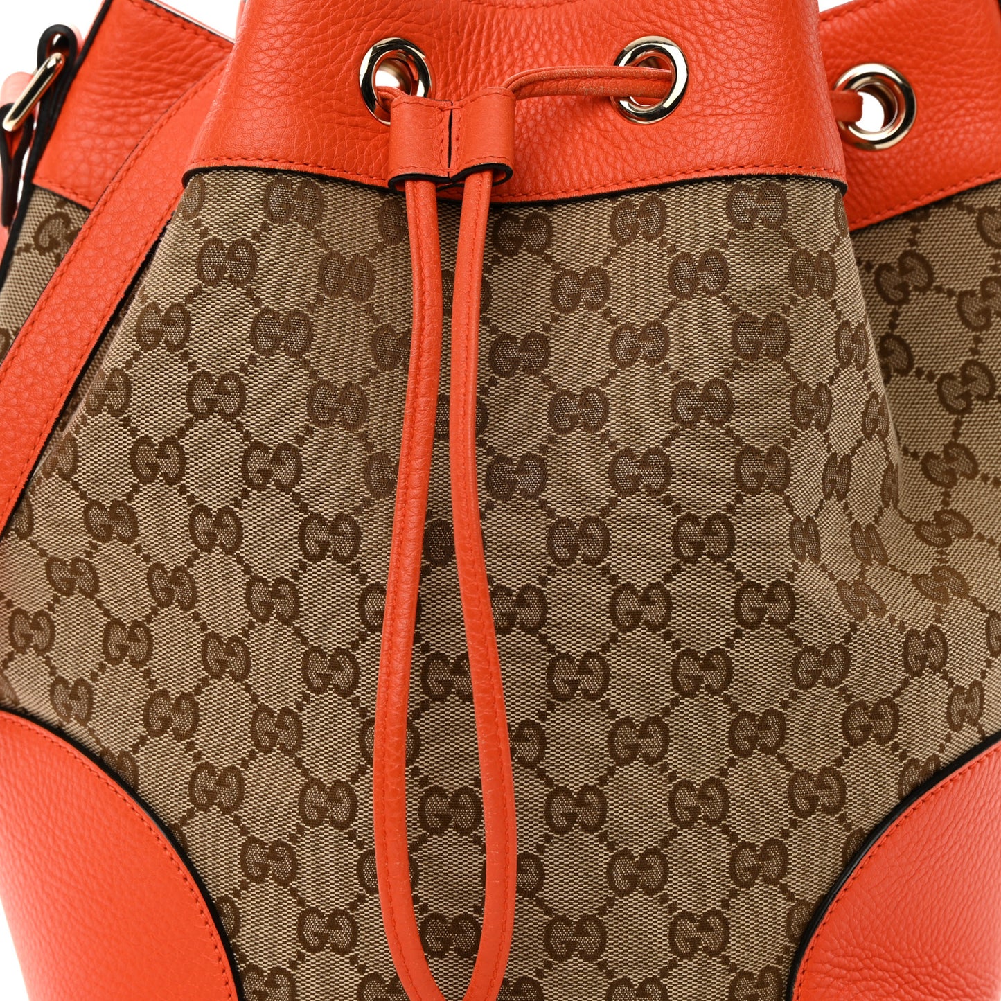 GG Monogram Calfskin Bucket Bag Orange