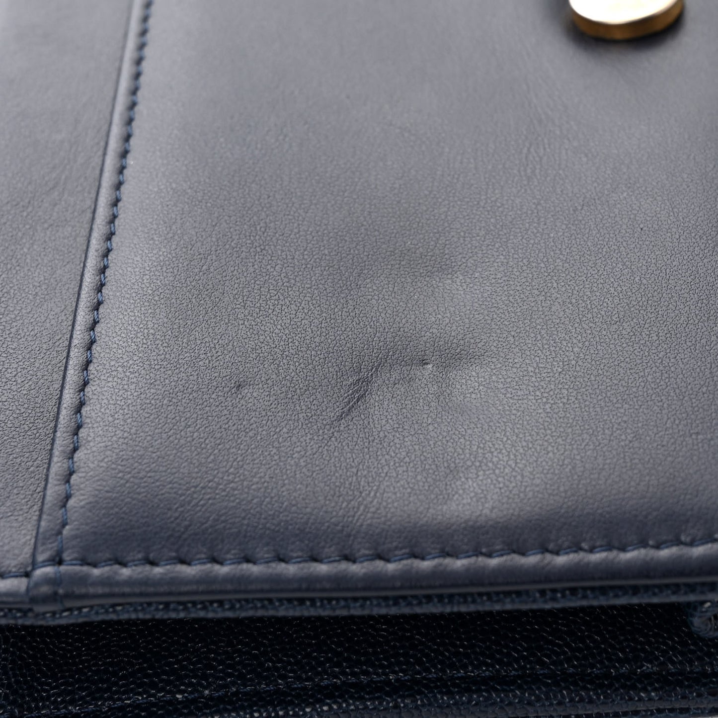 Caviar Quilted Boy Wallet On Chain WOC Navy