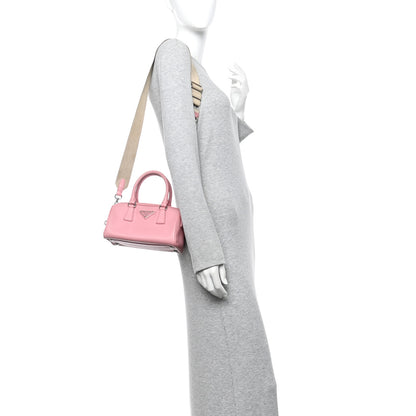 Prada Saffiano Lux Top Handle Crossbody Bag Petalo 2 of 9