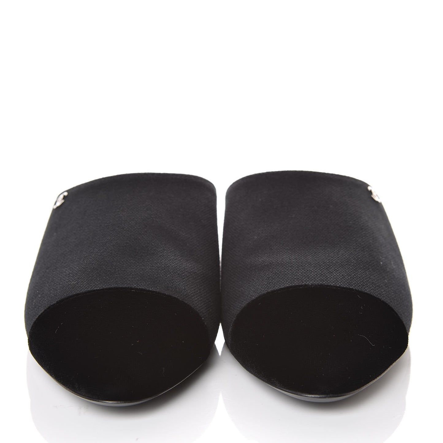 Fabric Velvet Cap Toe Mules 41 Black