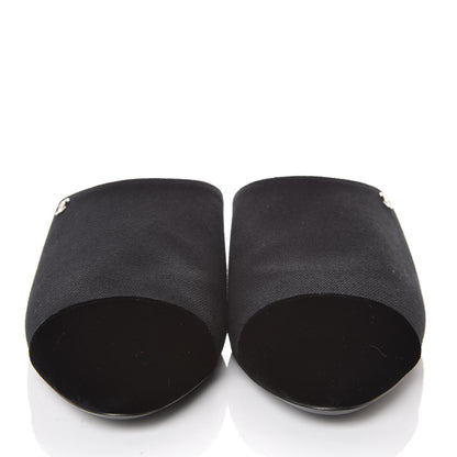 Chanel Fabric Velvet Cap Toe Mules 41 Black 2 of 8