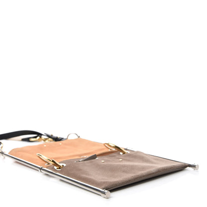 Chloe Smooth Calfskin Suede Roy Double Shoulder Bag Merino Grey Blushy Pink 4 of 12