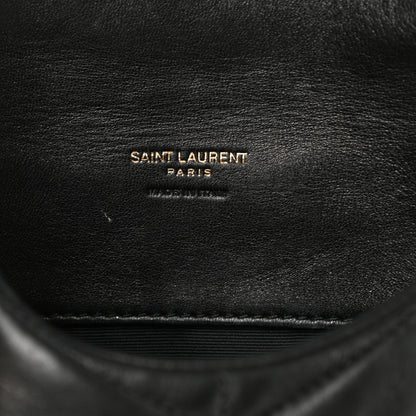 Saint Laurent Lambskin Monogram Loulou Puffer Pouch Clutch Black 6 of 7
