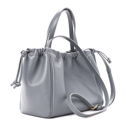 Celine Smooth Calfskin Cuir Small Triomphe Cabas Drawstring Blue Gray 3 of 10