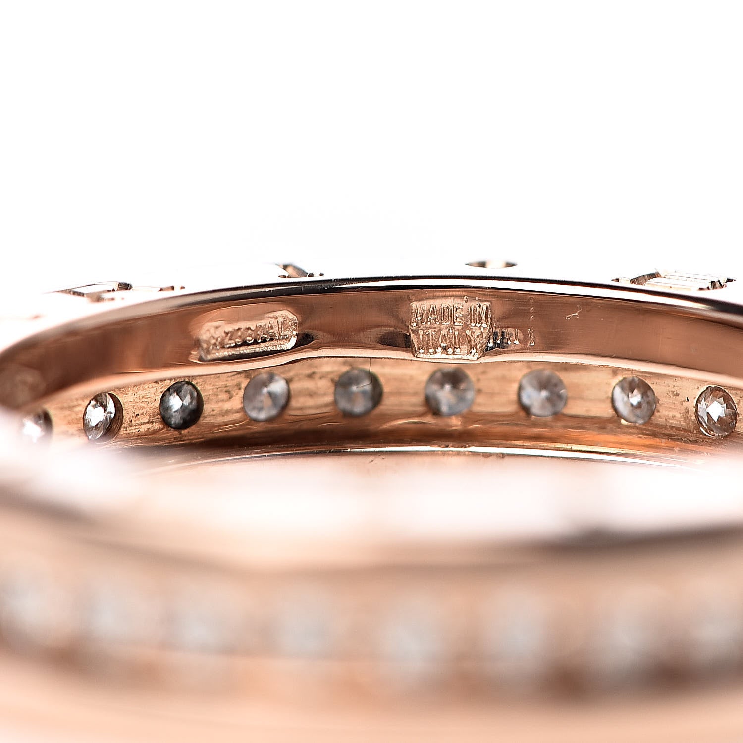 Bulgari 18K Rose Gold Diamond B.Zero1 Band Pave Ring 50 5.25 8 of 8