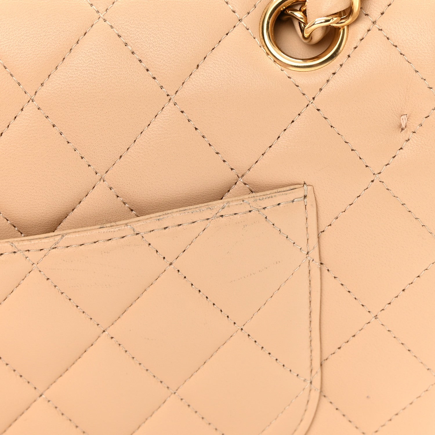 Chanel Lambskin Quilted Small Double Flap Beige 14 of 14