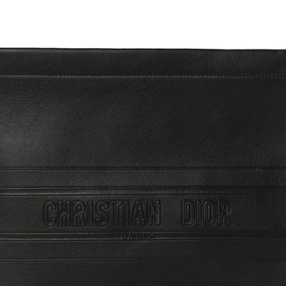 Christian Dior Calfskin Embossed Logo Zip Clutch Black 8 of 11