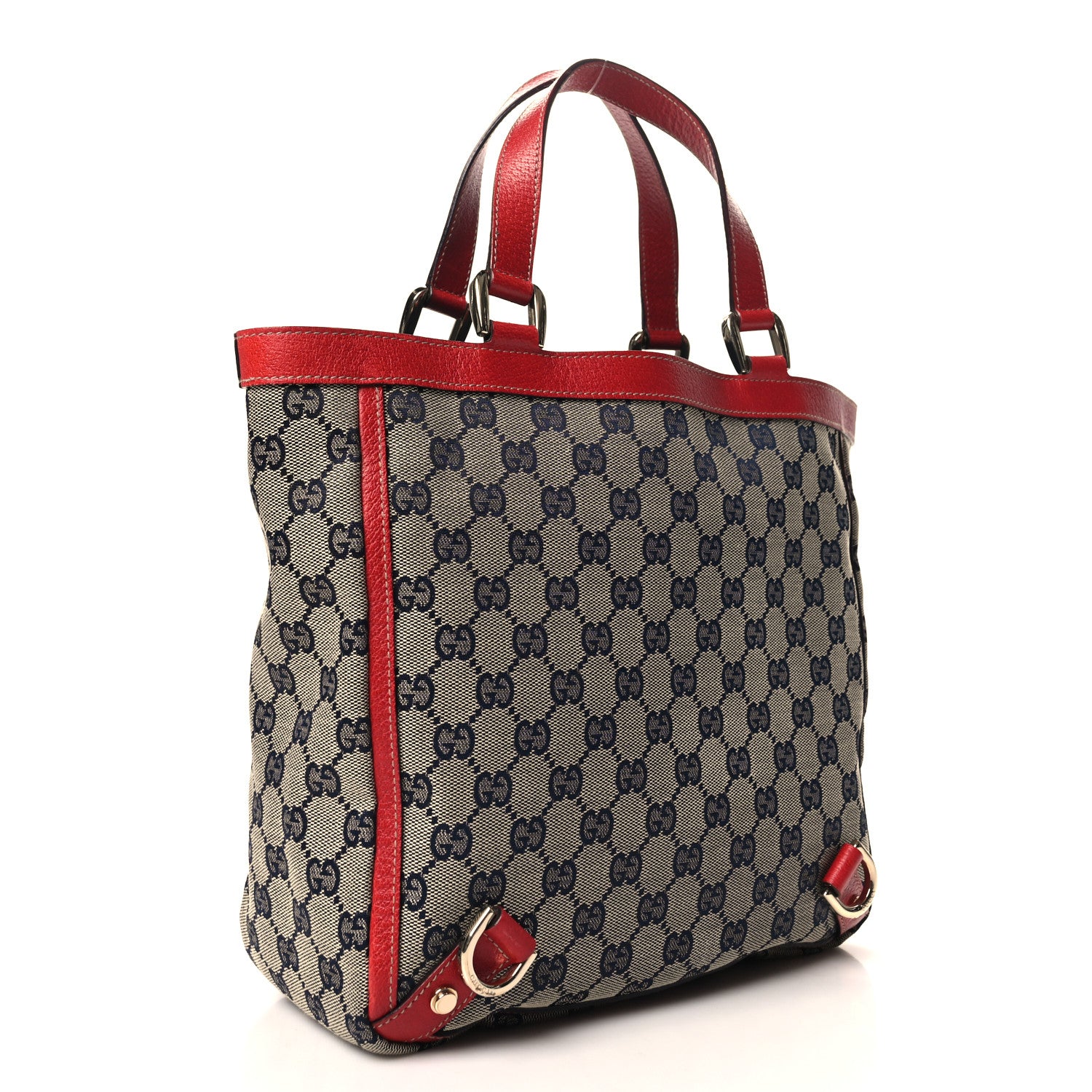 Gucci Monogram Small Abbey Tote Navy Red 3 of 10