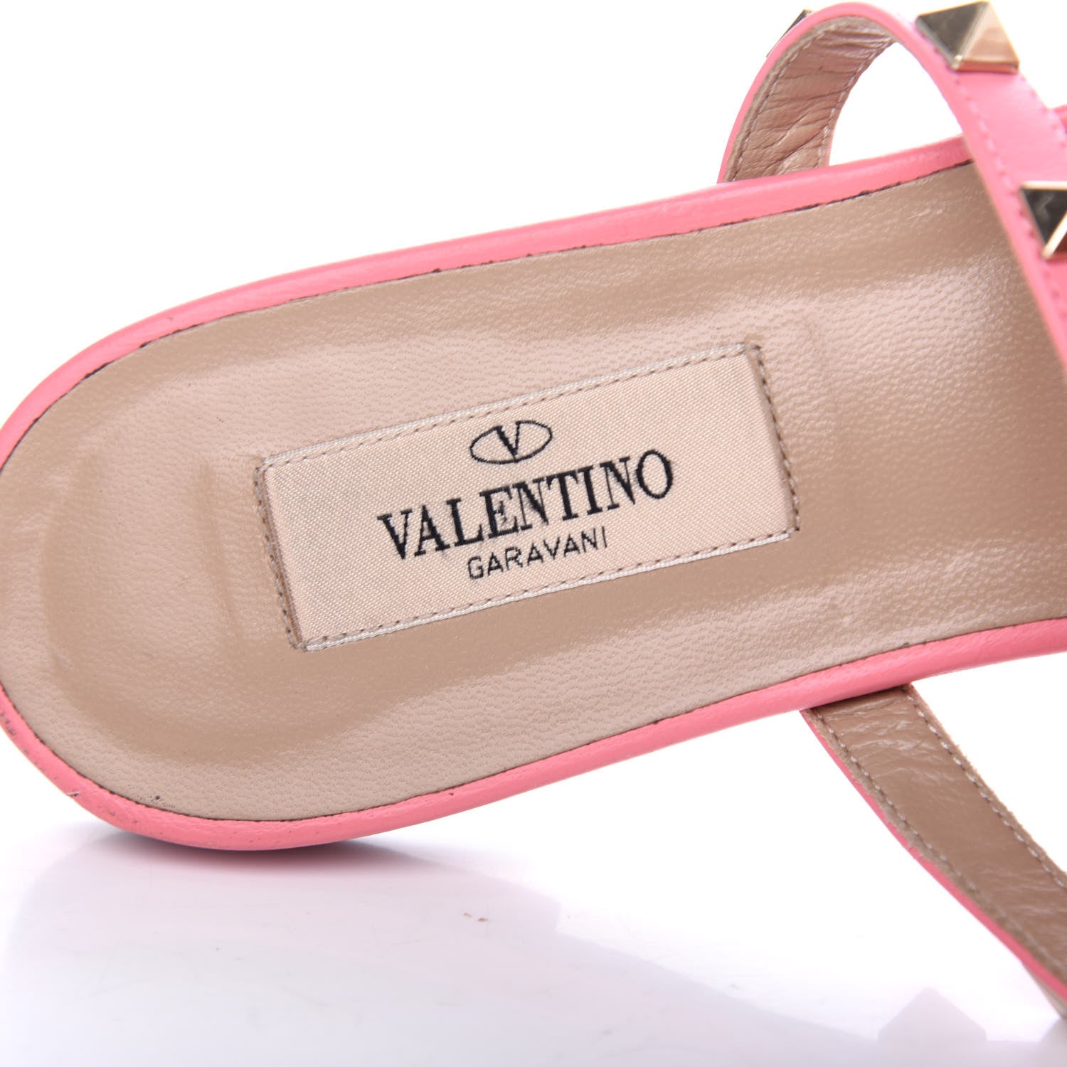 Valentino Garavani Nappa Rockstud Caged Flat Slide Sandals 37.5 Paradise Rose 8 of 10
