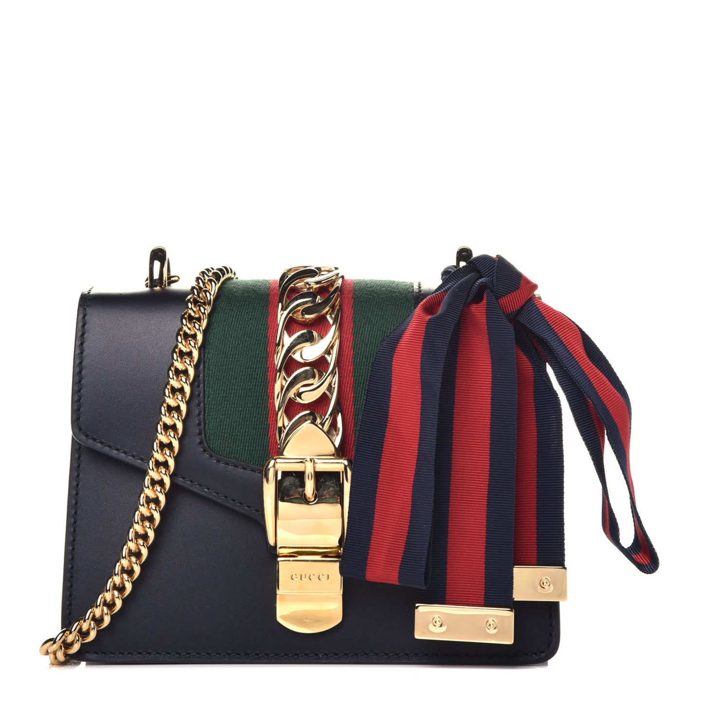 Calfskin Mini Sylvie Chain Shoulder Bag Black