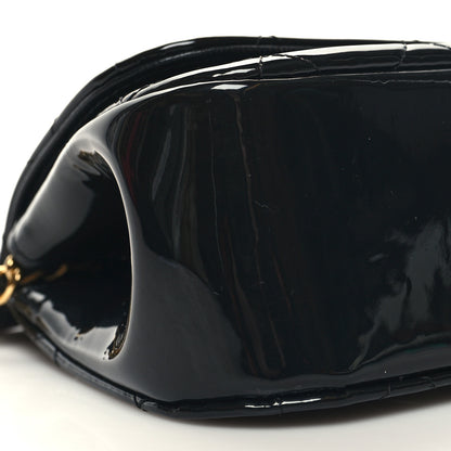 Chanel Patent Quilted Frame Clutch Flap With Chain Black 10 of 11