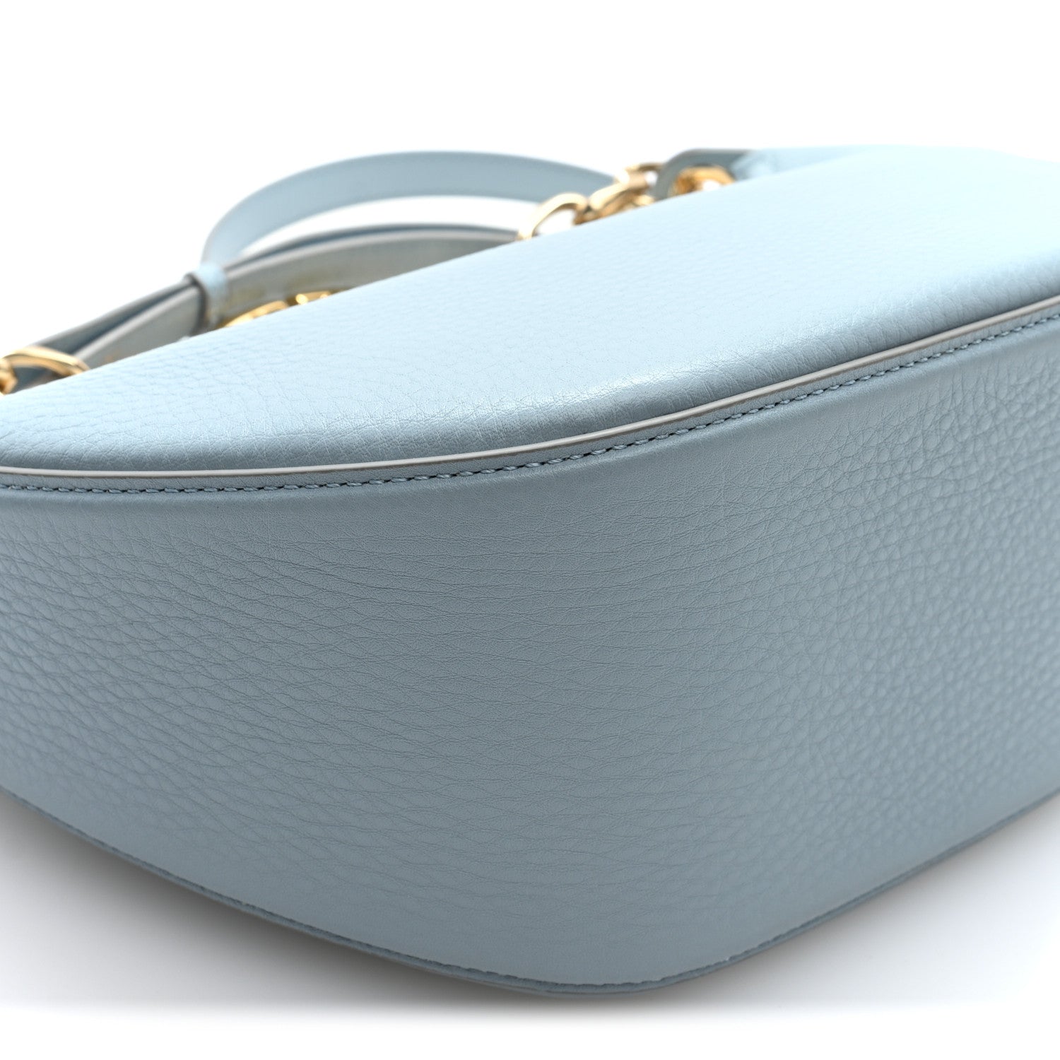 Valentino Garavani Grainy Calfskin Small Vlogo Moon Hobo Bag Blue 8 of 9