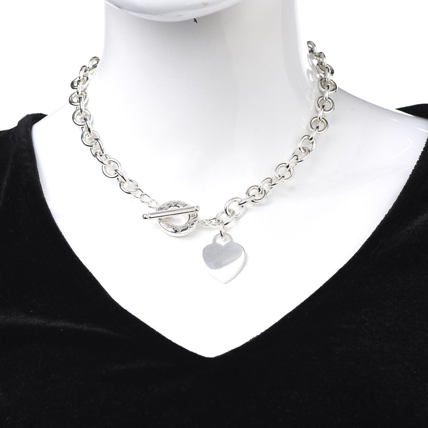 Tiffany Sterling Silver Heart Tag Toggle Necklace 2 of 4