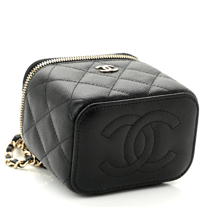 Chanel Caviar Quilted Mini Vanity Case With Chain Black 4 of 10
