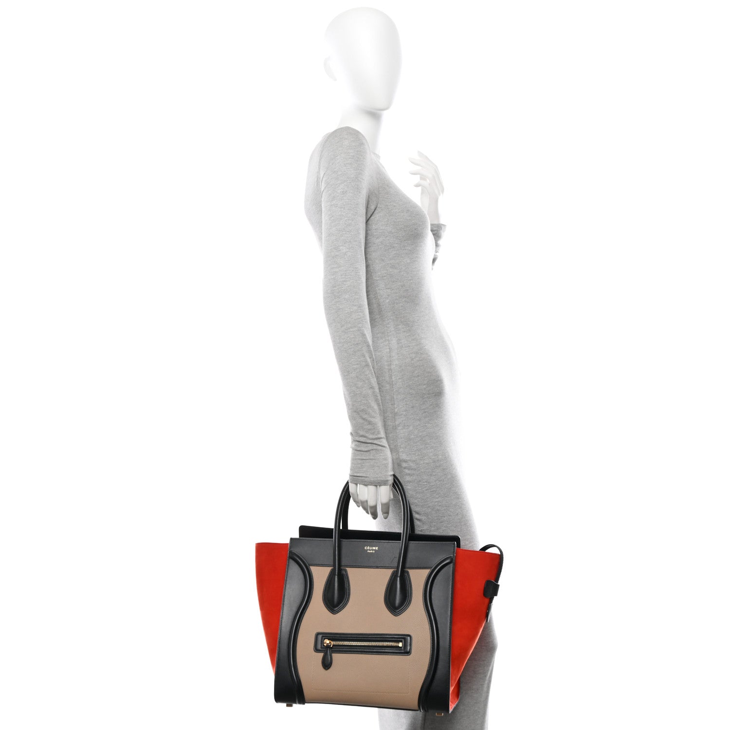 Celine Baby Grained Calfskin Tri-Color Mini Luggage Light Taupe 2 of 16