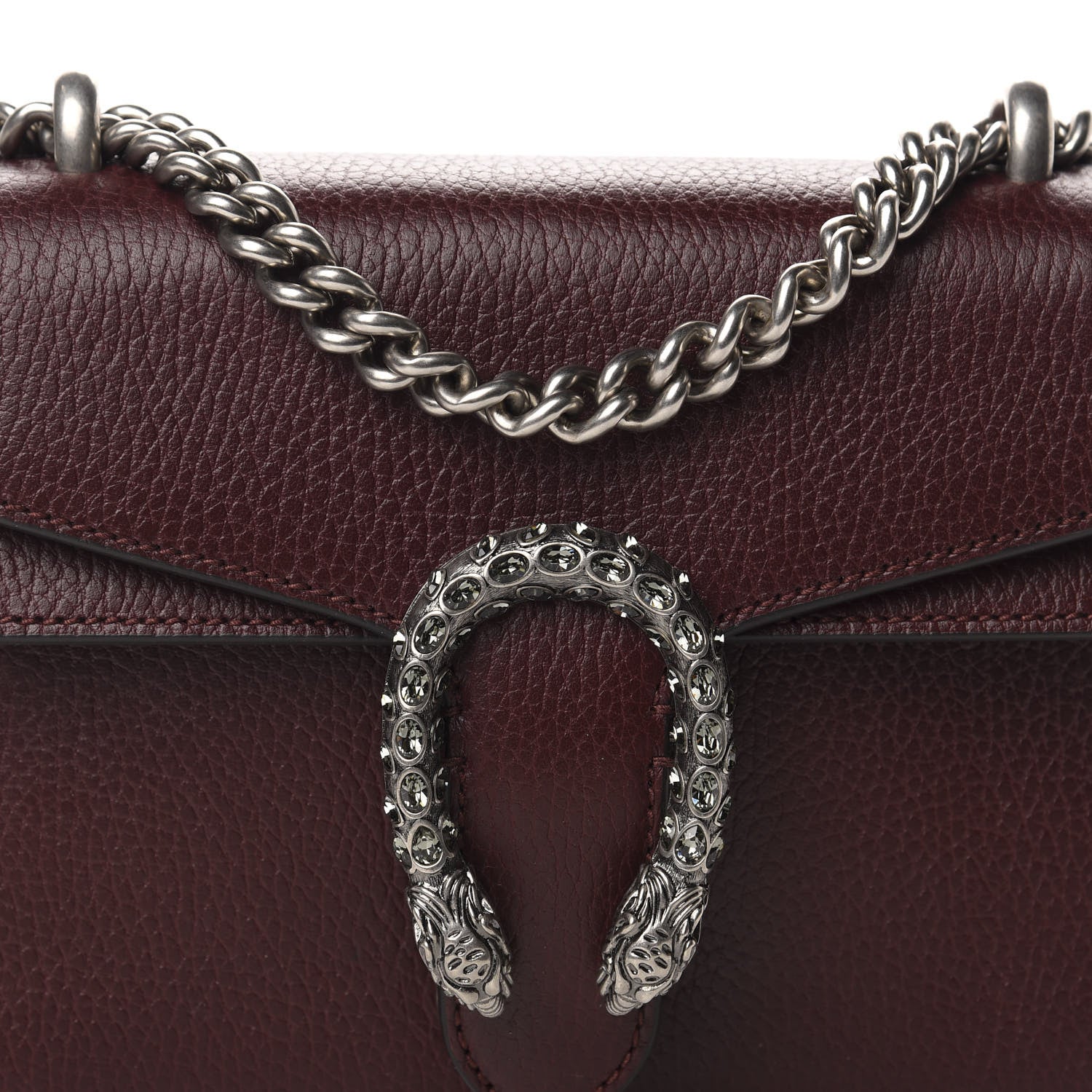 Gucci Dollar Calfskin Crystal Mini Dionysus Shoulder Bag Vintage Bordeaux 10 of 11