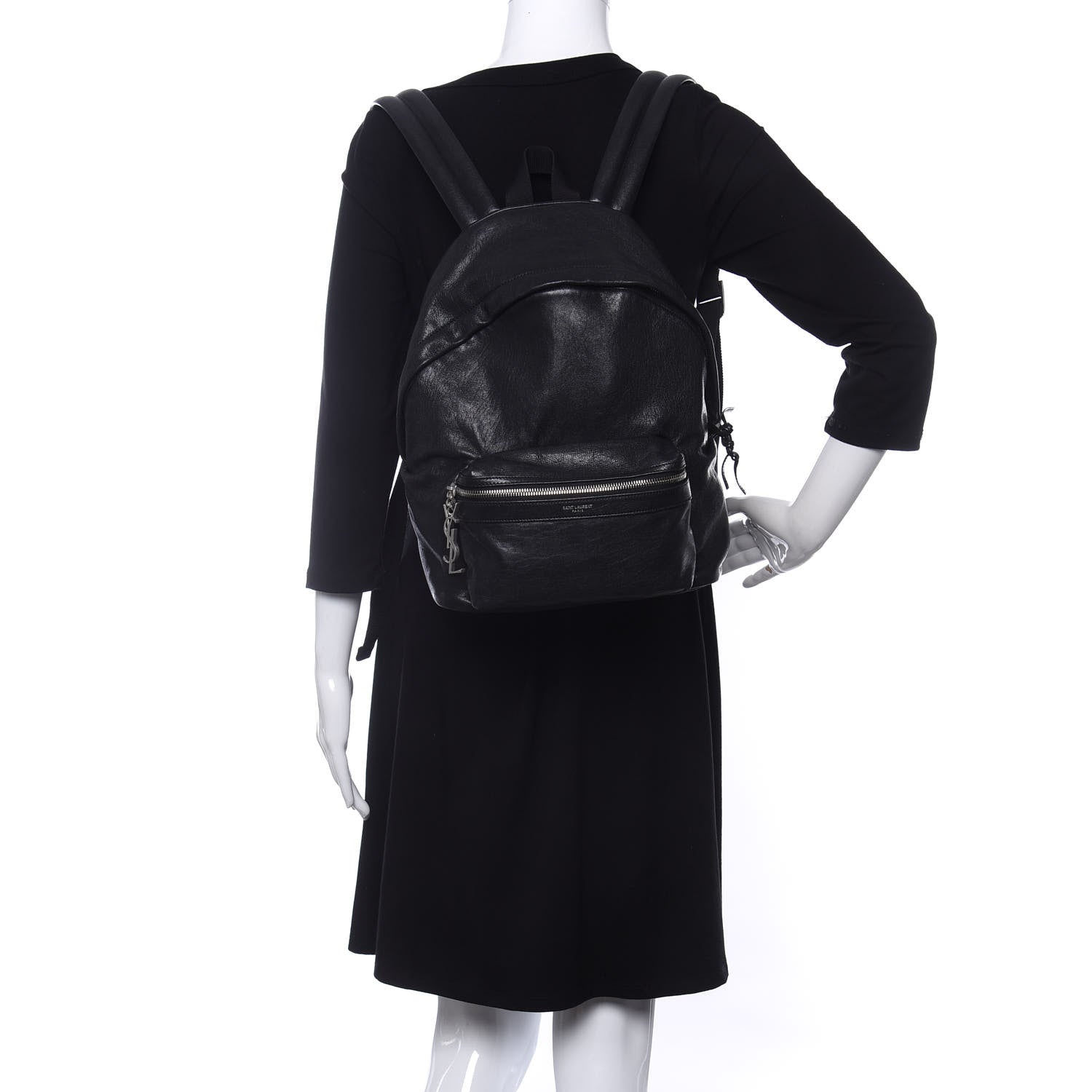 Saint Laurent Lambskin Mini City Backpack Black 2 of 10