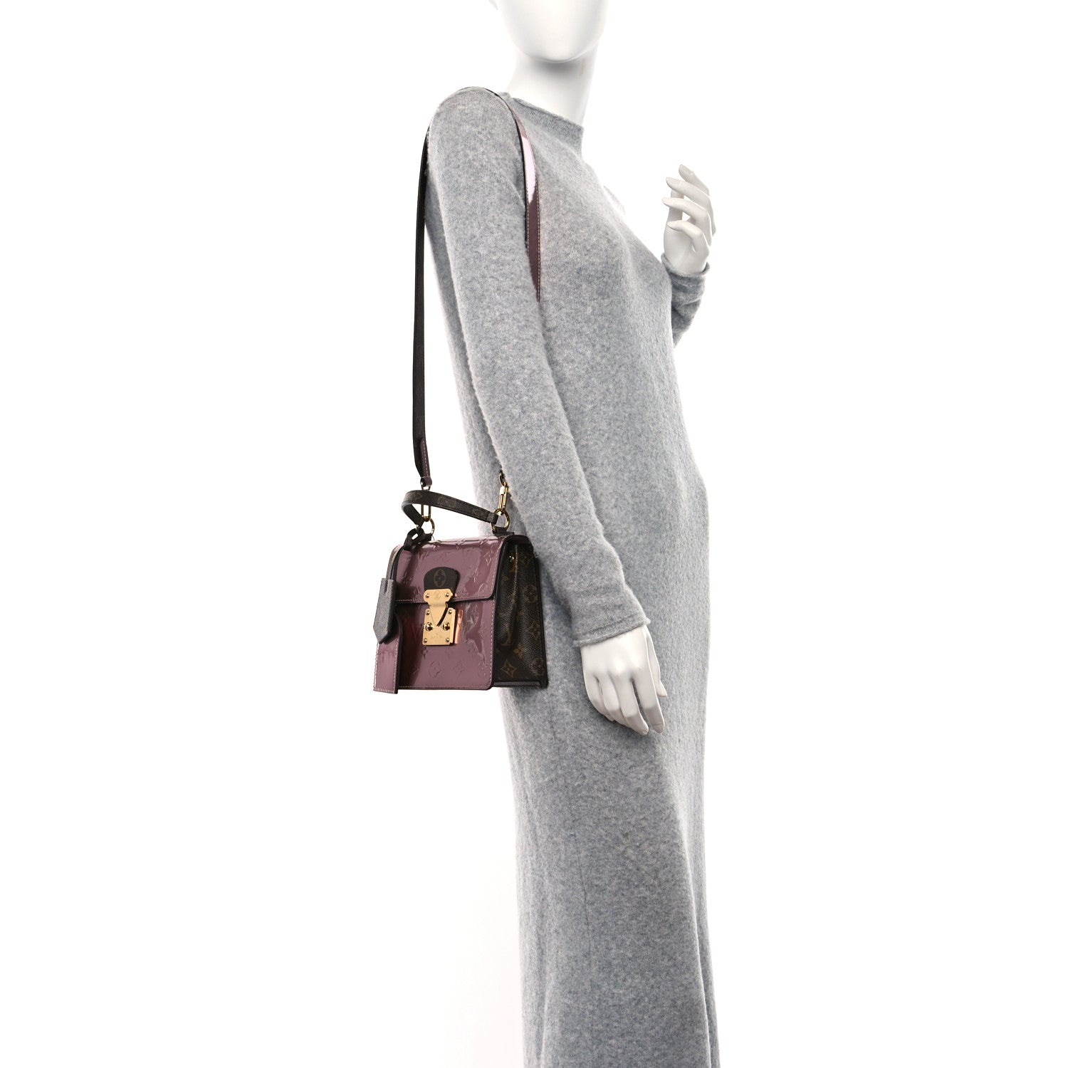 Louis Vuitton Vernis Monogram Spring Street Rose Pale Metallise 2 of 8