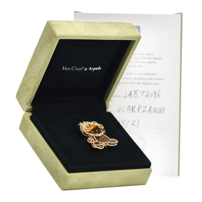 Van Cleef & Arpels 18K Yellow Gold Tiger Eye Black Onyx Lucky Animals Lion Brooch 5 of 5