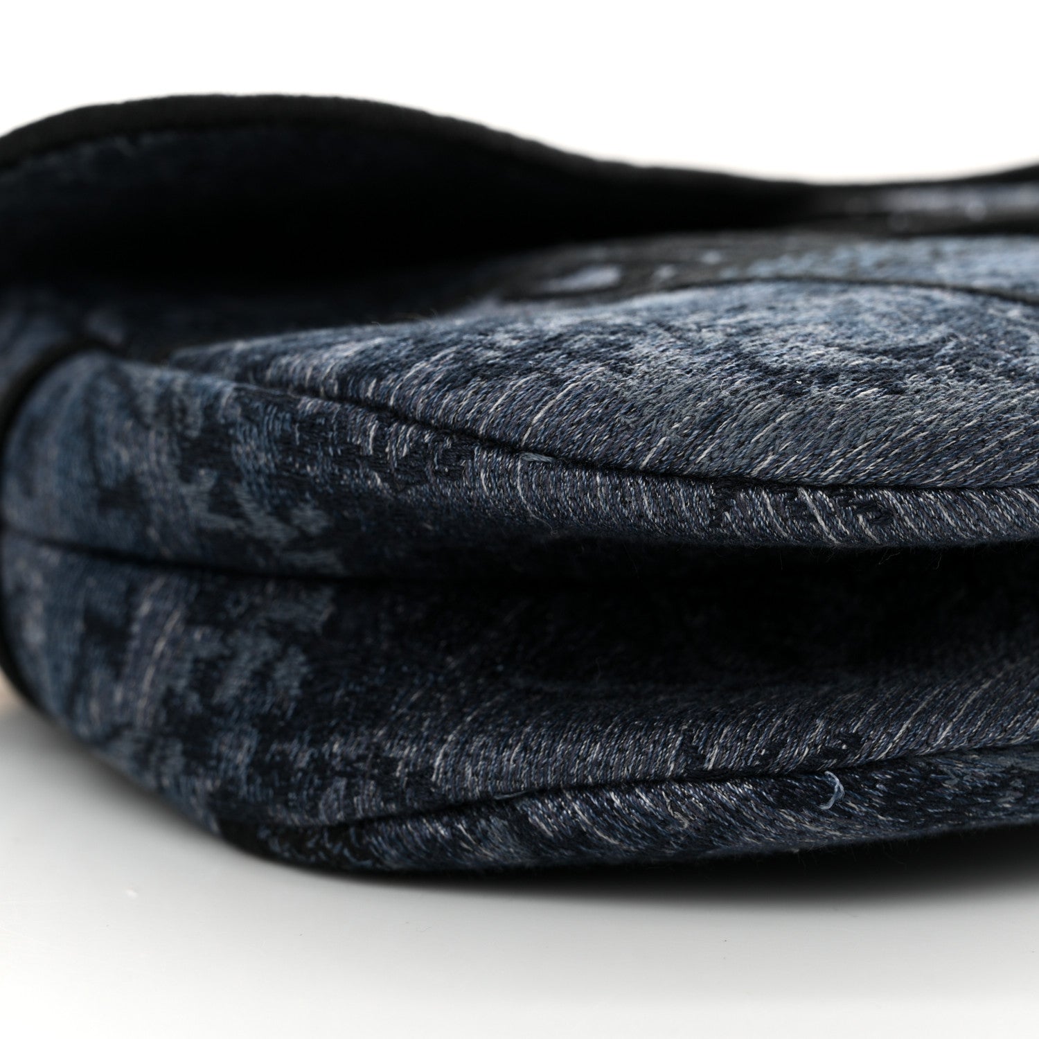 Christian Dior Canvas Embroidered Floral Saddle Bag Blue 8 of 10