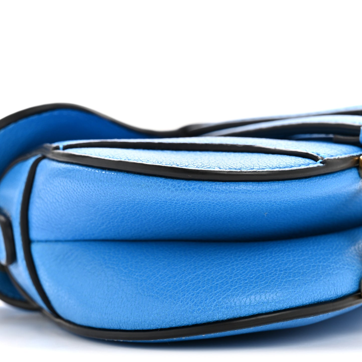 Goatskin Micro Saddle Bag With Strap Blue