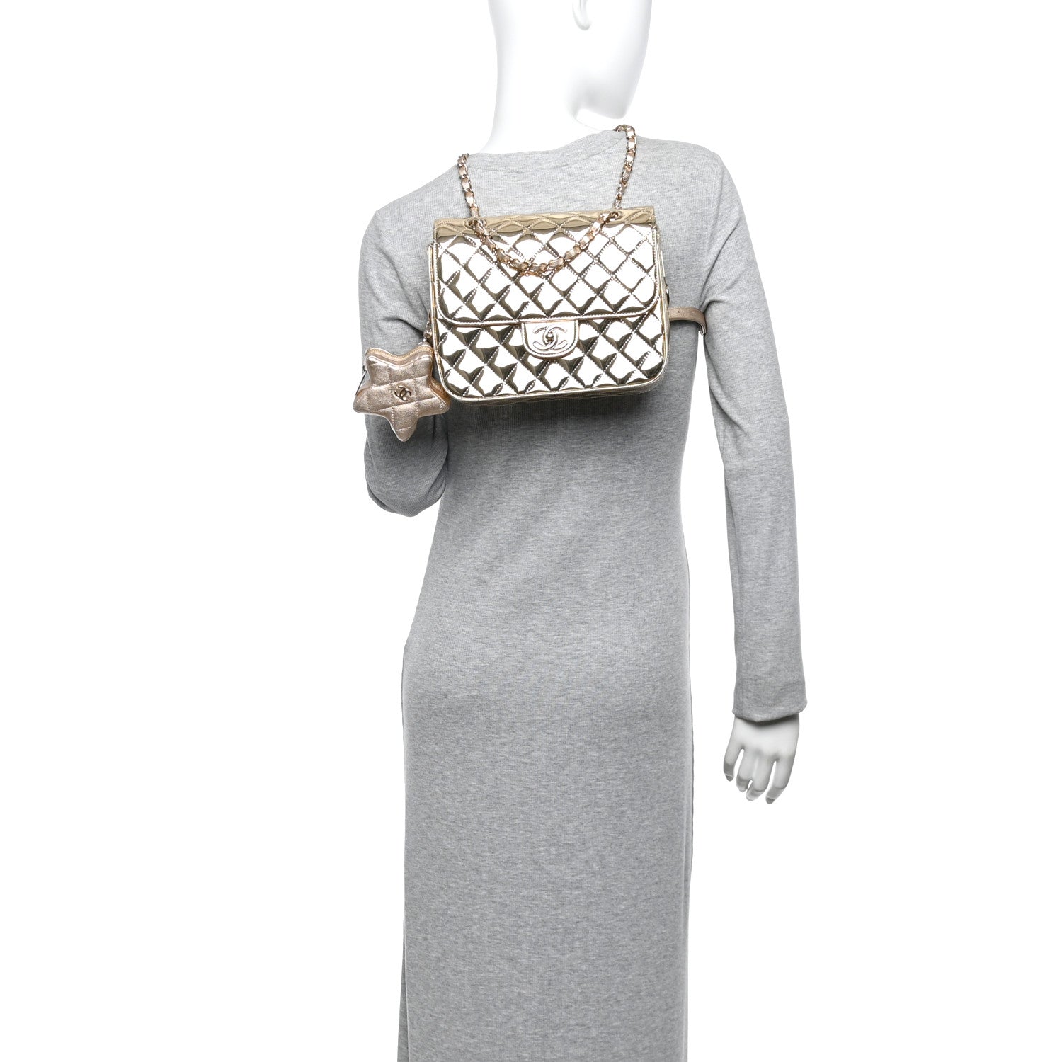 Chanel Mirror Calfskin Metallic Calfskin Quilted Hollywood