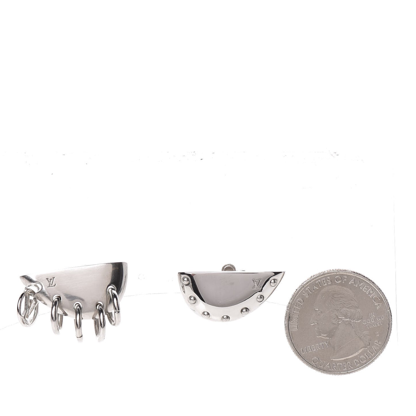 Brass Bionic Earrings Palladium