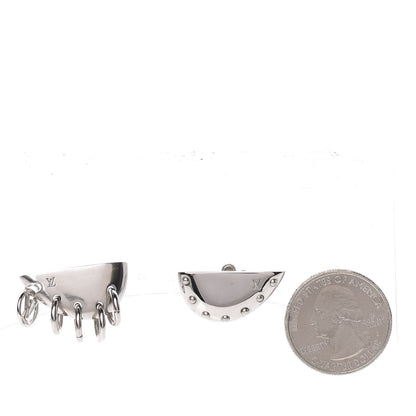 Louis Vuitton Brass Bionic Earrings Palladium 2 of 5