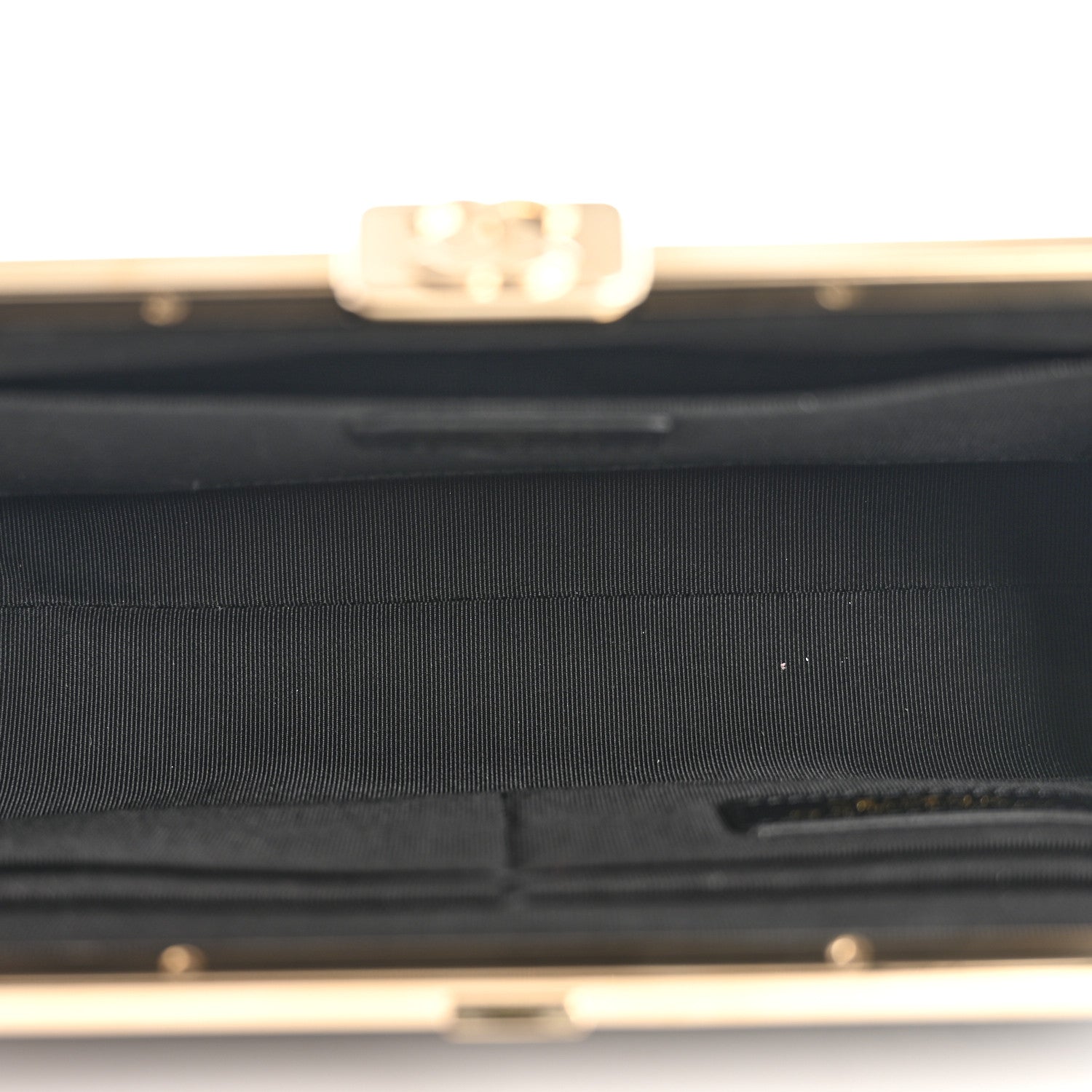 Chanel Tweed Quilted Kiss Lock Clutch Black 5 of 10