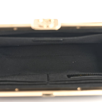 Chanel Tweed Quilted Kiss Lock Clutch Black 5 of 10