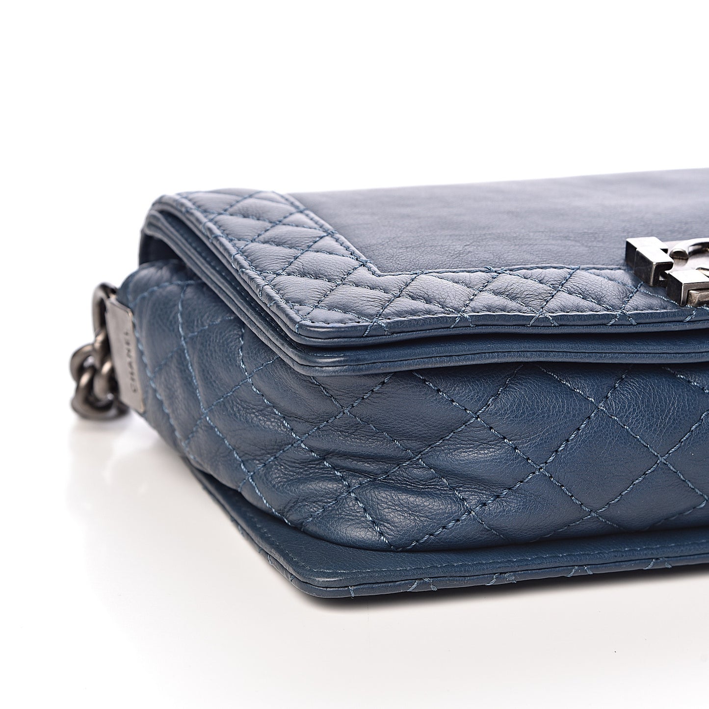 Calfskin Medium Boy Reverso Flap Blue