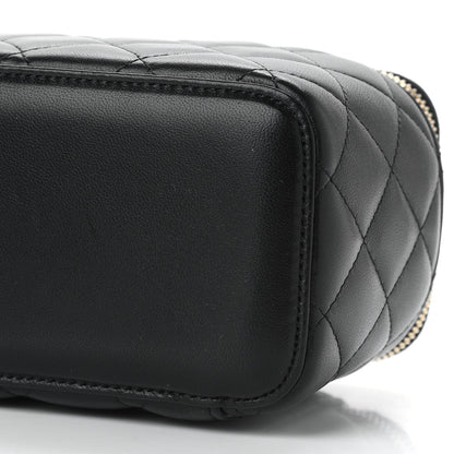 Chanel Lambskin Quilted Small Vanity Case With Chain Black 9 of 9