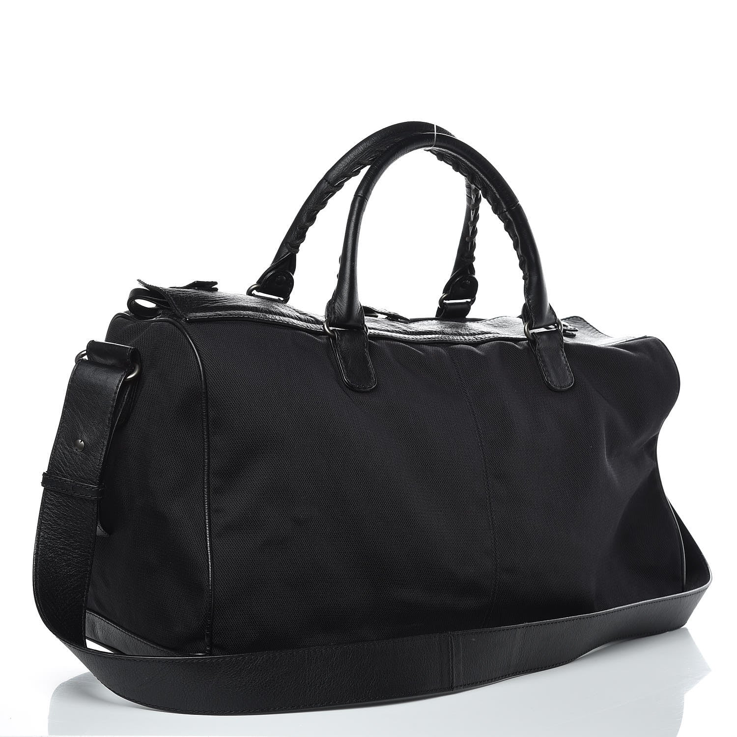 Balenciaga Nylon Agneau Classic Hardware Small Squash Duffle Bag Black 3 of 13
