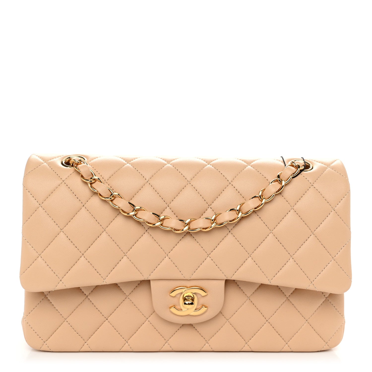 Chanel Lambskin Quilted Medium Double Flap Beige 1 of 11
