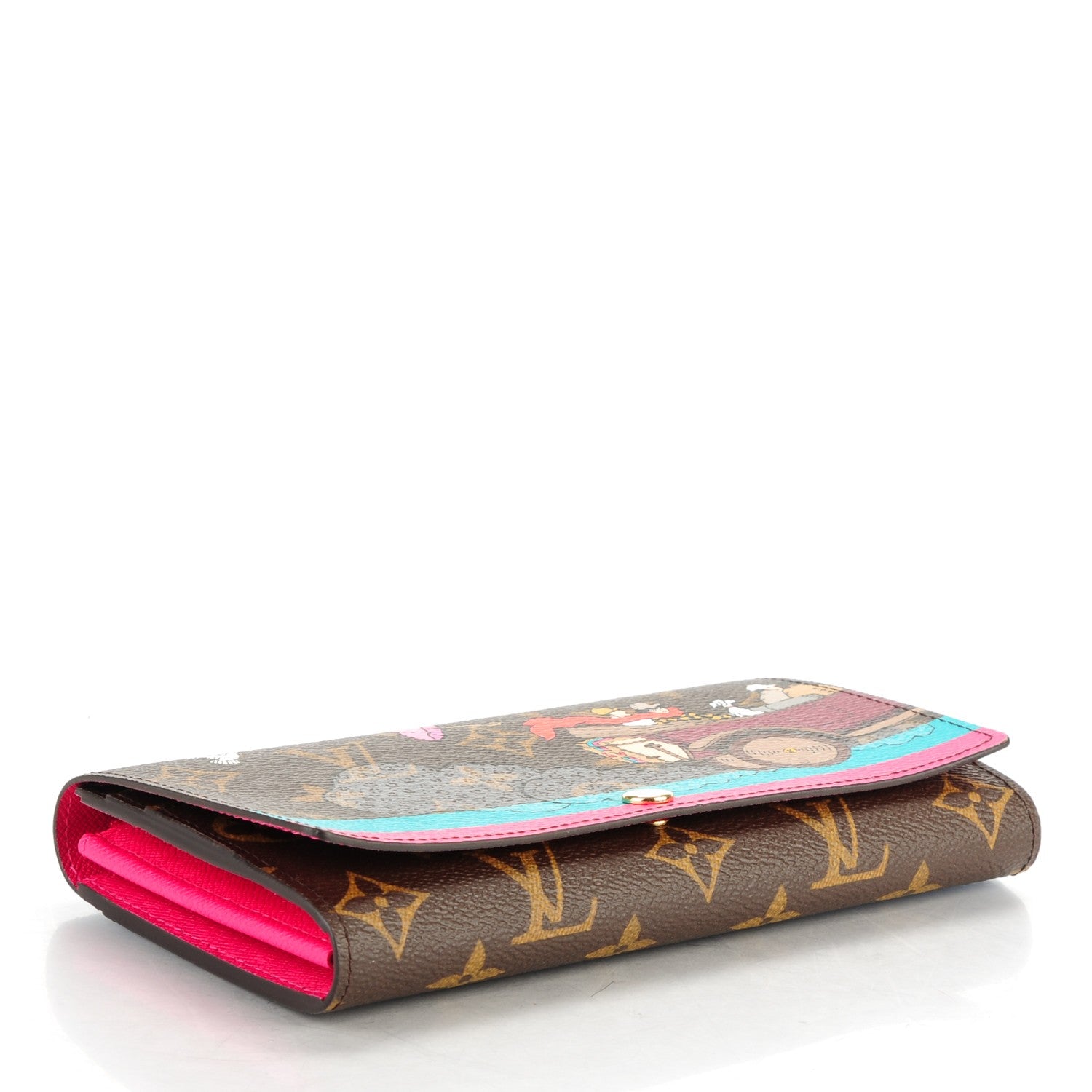 Louis Vuitton Monogram 2015 Christmas Animation Sarah Wallet Hibiscus 4 of 7