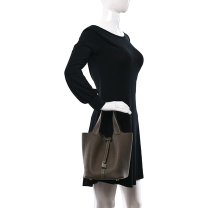 Hermes Taurillon Clemence Picotin Lock 22 MM Etoupe 2 of 12