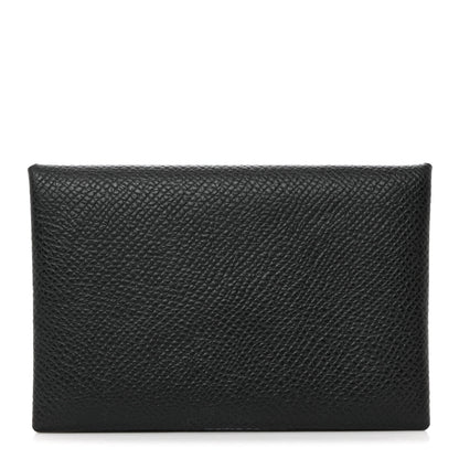 Hermes Epsom Calvi Card Case Black 1 of 8