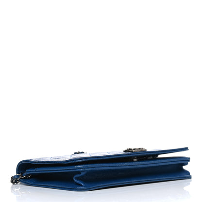 Chanel Caviar Quilted Boy Wallet On Chain WOC Blue 3 of 13