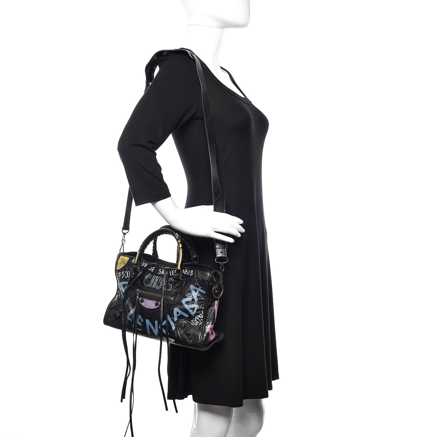 Agneau Graffiti All Over Classic Hardware S City Black Multicolor