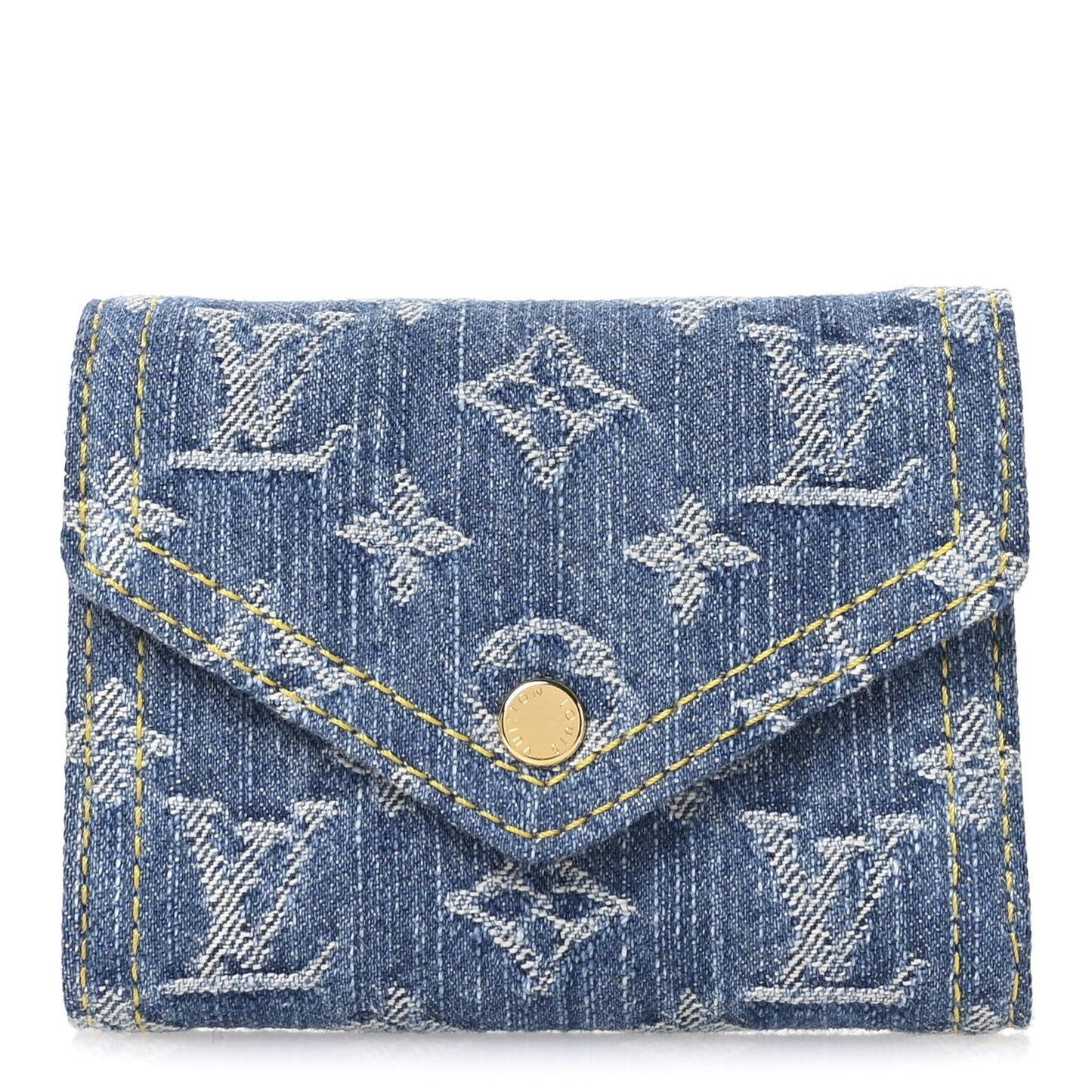 Denim Monogram Jacquard Victorine Wallet Blue